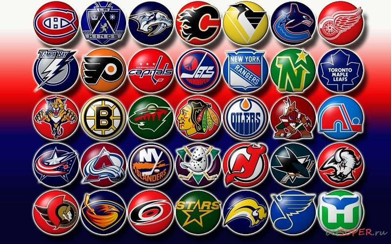 Логотипы клубов национальной хоккейной лиги
